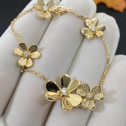 [Regalia Jewelry]FRIVOLE GOLD 5 FLOWERS BRACELET