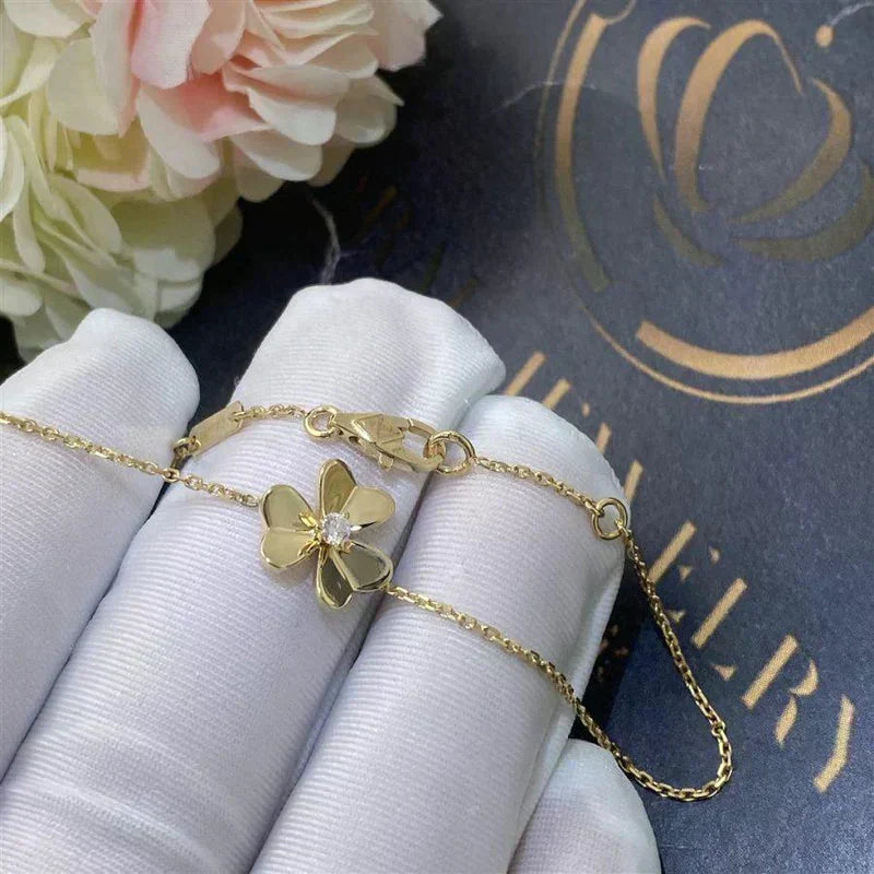 [Regalia Jewelry]FRIVOLE GOLD FLOWER PINK MALACHITE BRACELET