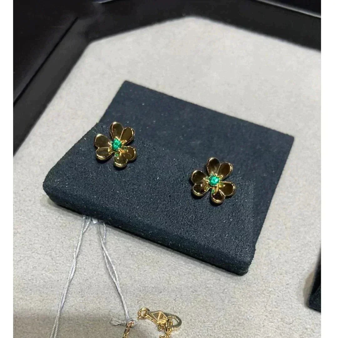 [Regalia Jewelry]FRIVOLE  FLOWER MALACHITE EARRINGS