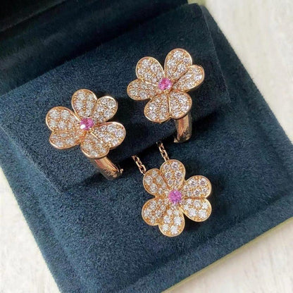 [Regalia Jewelry]FRIVOLE PINK GOLD FLOWER DIAMOND EARRINGS