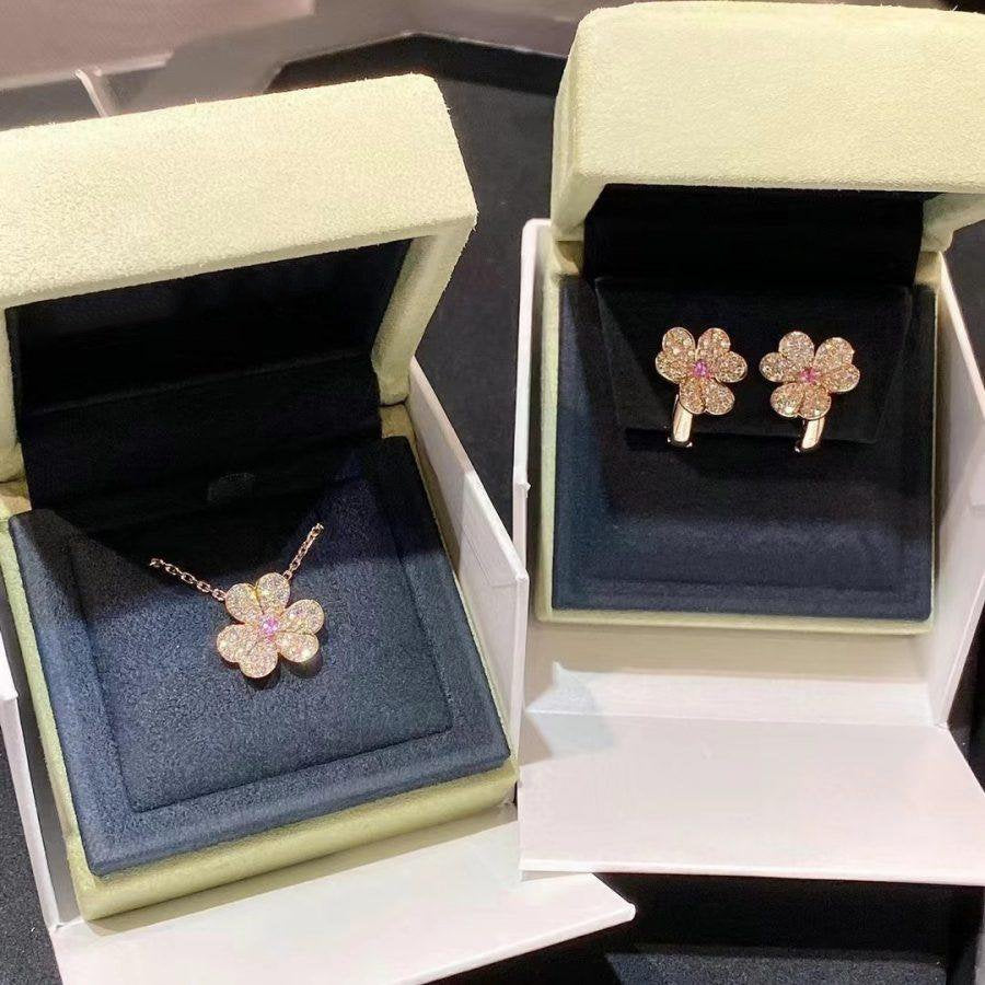 [Regalia Jewelry]FRIVOLE ROSE GOLD FLOWER DIAMOND NECKLACE