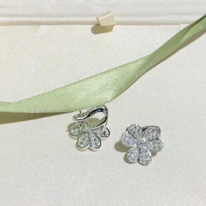 [Regalia Jewelry]FRIVOLE SILVER FLOWER DIAMOND EARRINGS