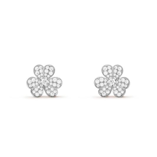 [Regalia Jewelry]FRIVOLE SILVER FLOWER DIAMOND EARRINGS