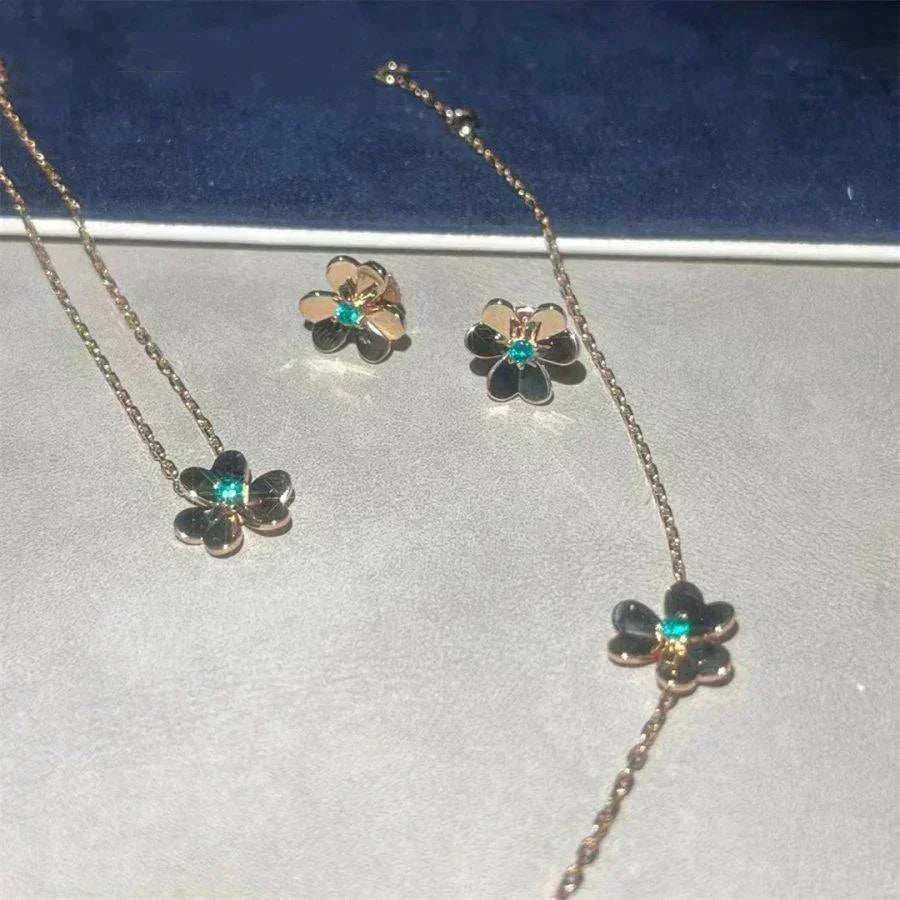 [Regalia Jewelry]FRIVOLE  FLOWER MALACHITE EARRINGS