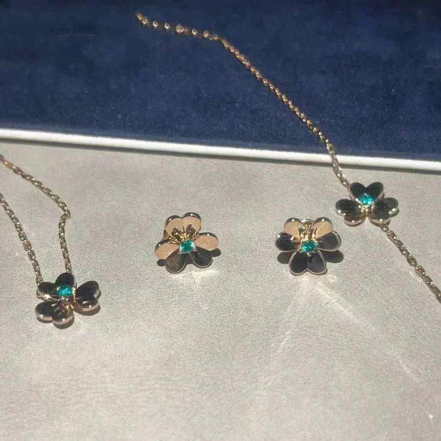 [Regalia Jewelry]FRIVOLE  FLOWER MALACHITE EARRINGS