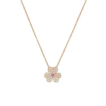 [Regalia Jewelry]FRIVOLE ROSE GOLD FLOWER DIAMOND NECKLACE