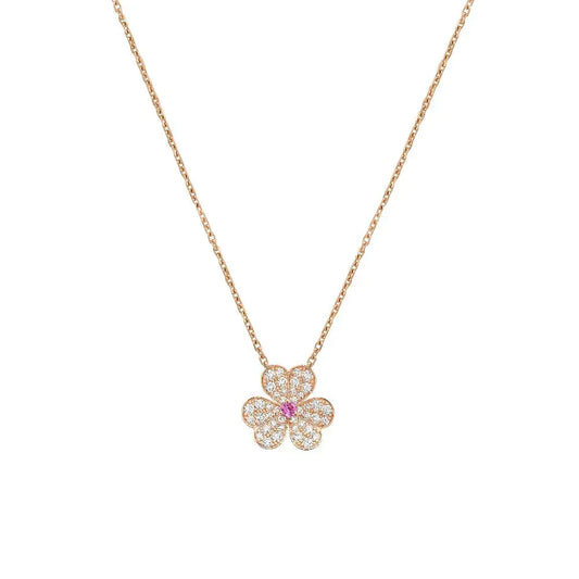 [Regalia Jewelry]FRIVOLE ROSE GOLD FLOWER DIAMOND NECKLACE