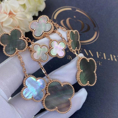 [Regalia Jewelry]CLOVER EARRINGS DARK MOP 4 MOTIFS ROSE GOLD