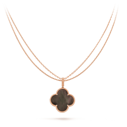 [Regalia Jewelry]CLOVER 25MM GOLD DARK MOP BIG CLOVER NECKLACE