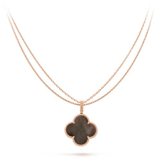 [Regalia Jewelry]CLOVER 25MM GOLD DARK MOP BIG CLOVER NECKLACE
