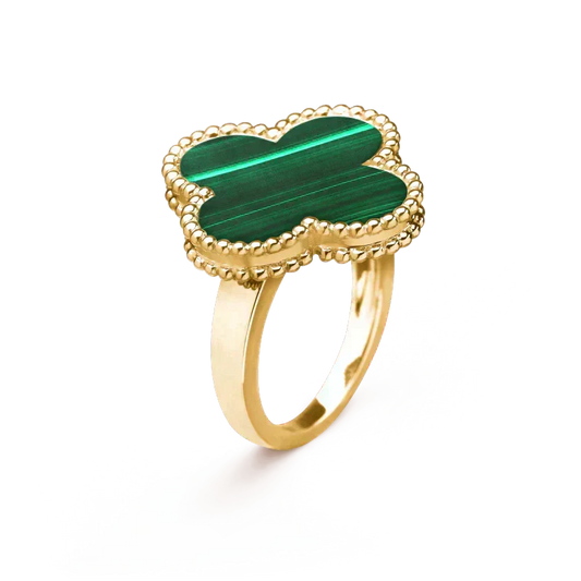 [Regalia Jewelry]CLOVER MALACHITE RING
