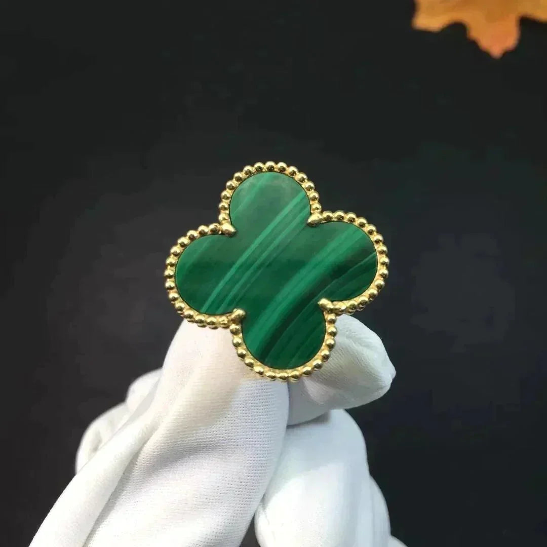 [Regalia Jewelry]CLOVER MALACHITE RING
