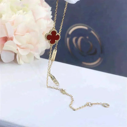 [Regalia Jewelry]CLOVER  CARNELIAN SINGLE FLOWER BRACELET