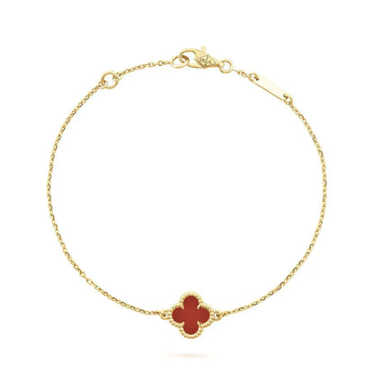 [Regalia Jewelry]CLOVER  CARNELIAN SINGLE FLOWER BRACELET