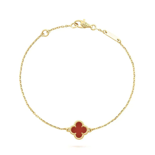 [Regalia Jewelry]CLOVER  CARNELIAN SINGLE FLOWER BRACELET