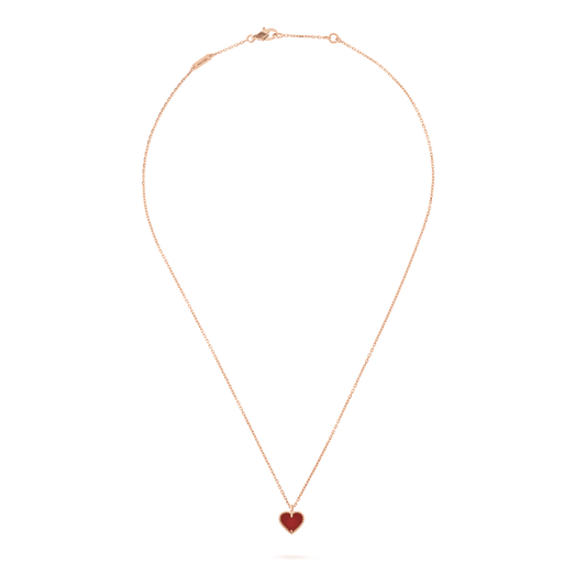 [Regalia Jewelry]SWEET CLOVER CARNELIAN HEART NECKLACE