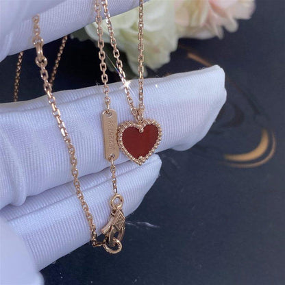 [Regalia Jewelry]SWEET CLOVER CARNELIAN HEART NECKLACE