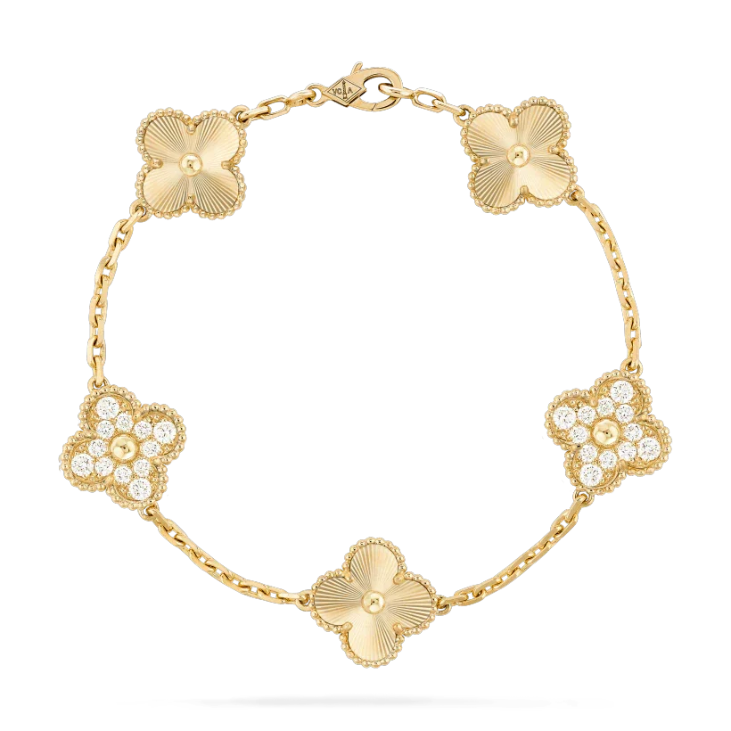 [Lumi Jewelry]CLOVER BRACELET 5 MOTIFS GOLD DIAMOND