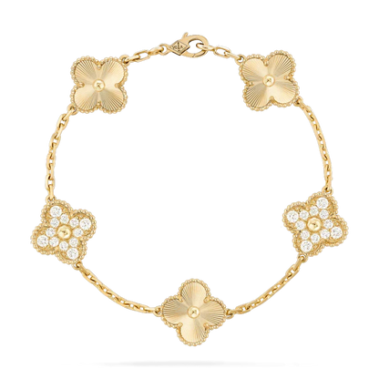 [Lumi Jewelry]CLOVER BRACELET 5 MOTIFS GOLD DIAMOND
