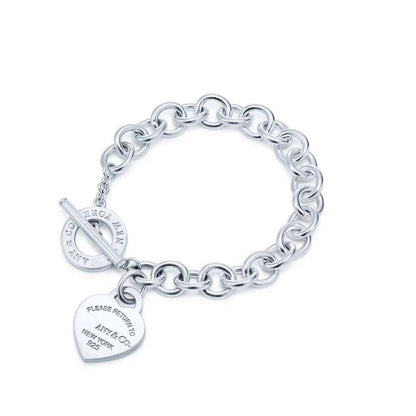 [Regalia Jewels]LOVE HEART PIN BUCKLE RETURN TO TIF SILVER BRACELET