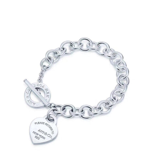 [Regalia Jewels]LOVE HEART PIN BUCKLE RETURN TO TIF SILVER BRACELET