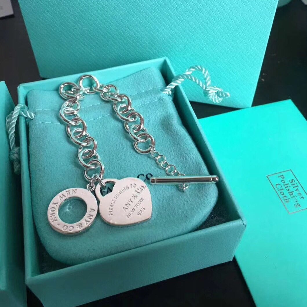 [Regalia Jewels]LOVE HEART PIN BUCKLE RETURN TO TIF SILVER BRACELET