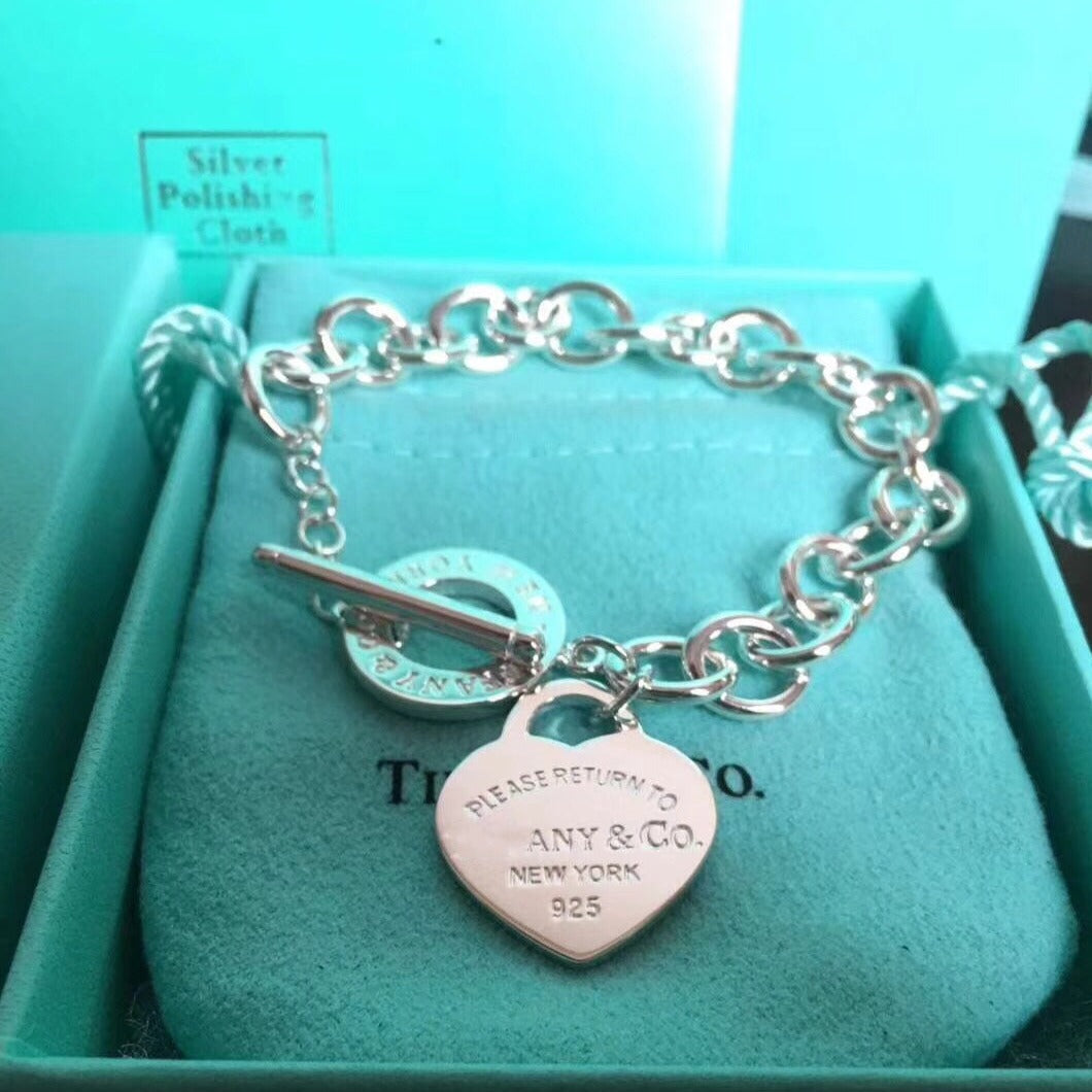 [Regalia Jewels]LOVE HEART PIN BUCKLE RETURN TO TIF SILVER BRACELET