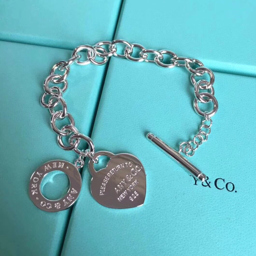 [Regalia Jewels]LOVE HEART PIN BUCKLE RETURN TO TIF SILVER BRACELET