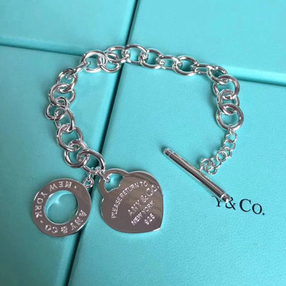 [Regalia Jewels]LOVE HEART PIN BUCKLE RETURN TO TIF SILVER BRACELET