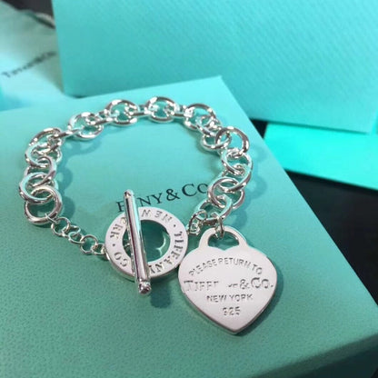 [Regalia Jewels]LOVE HEART PIN BUCKLE RETURN TO TIF SILVER BRACELET
