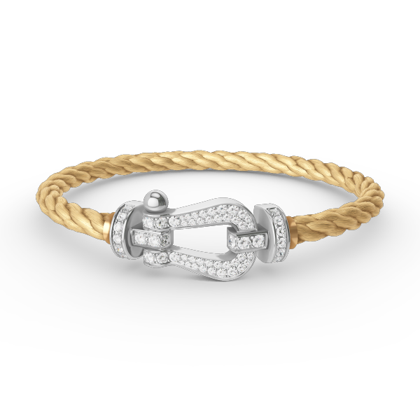 [Regalia Jewelry]FORCE LARGE HORSESHOE FULL DIAMOND BRACELET SILVER