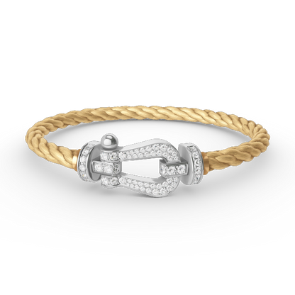 [Regalia Jewelry]FORCE LARGE HORSESHOE FULL DIAMOND BRACELET SILVER
