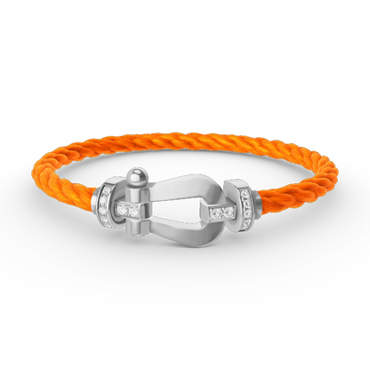 [Regalia Jewelry]FORCE LARGE HORSESHOE HALF DIAMOND BRACELET SILVER
