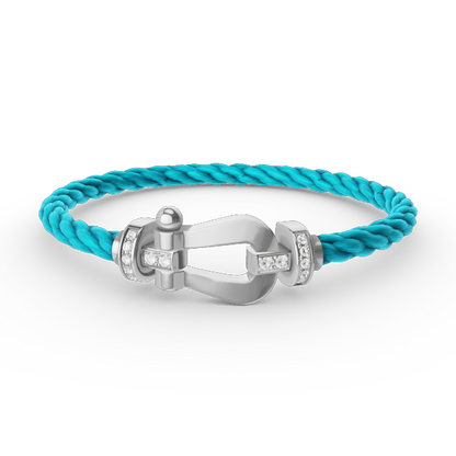 [Regalia Jewelry]FORCE LARGE HORSESHOE HALF DIAMOND BRACELET SILVER