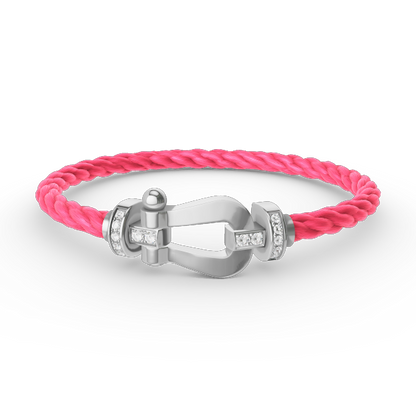 [Regalia Jewelry]FORCE LARGE HORSESHOE HALF DIAMOND BRACELET SILVER
