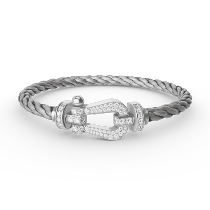 [Regalia Jewelry]FORCE LARGE HORSESHOE FULL DIAMOND BRACELET SILVER