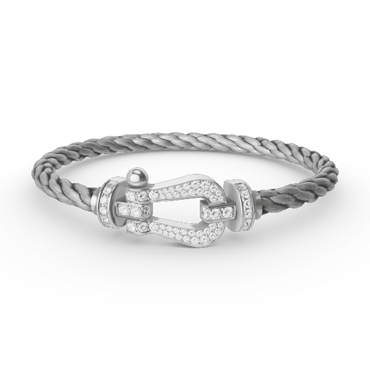 [Regalia Jewelry]FORCE LARGE HORSESHOE FULL DIAMOND BRACELET SILVER