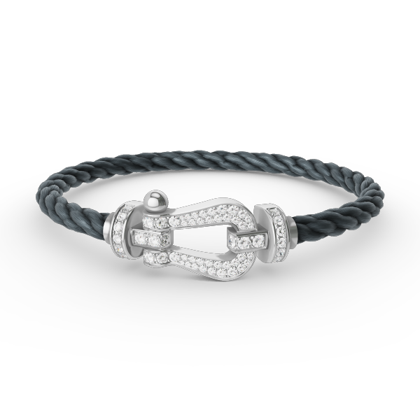 [Regalia Jewelry]FORCE LARGE HORSESHOE FULL DIAMOND BRACELET SILVER