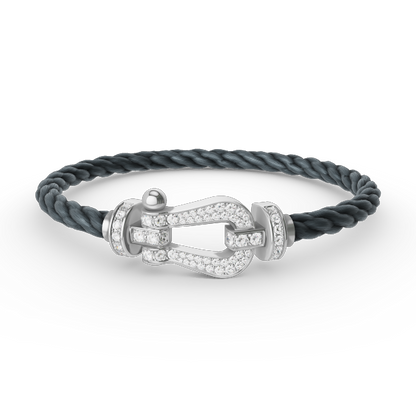 [Regalia Jewelry]FORCE LARGE HORSESHOE FULL DIAMOND BRACELET SILVER