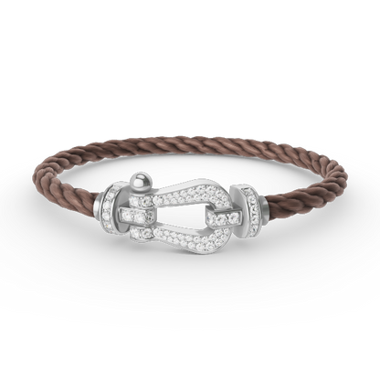 [Regalia Jewelry]FORCE LARGE HORSESHOE FULL DIAMOND BRACELET SILVER