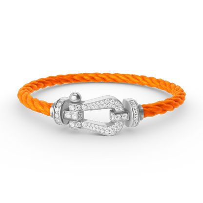 [Regalia Jewelry]FORCE LARGE HORSESHOE FULL DIAMOND BRACELET SILVER