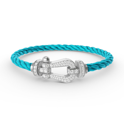[Regalia Jewelry]FORCE LARGE HORSESHOE FULL DIAMOND BRACELET SILVER
