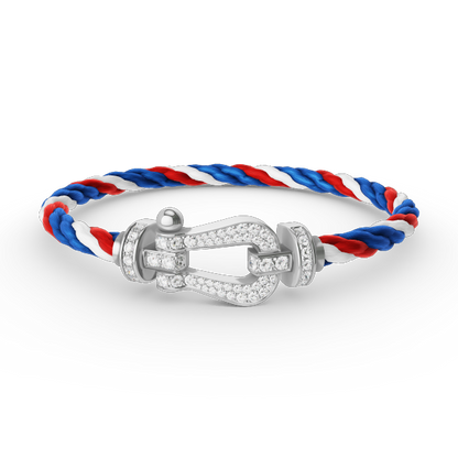 [Regalia Jewelry]FORCE LARGE HORSESHOE FULL DIAMOND BRACELET SILVER