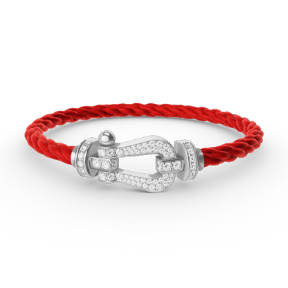 [Regalia Jewelry]FORCE LARGE HORSESHOE FULL DIAMOND BRACELET SILVER
