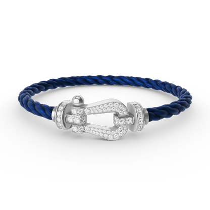 [Regalia Jewelry]FORCE LARGE HORSESHOE FULL DIAMOND BRACELET SILVER