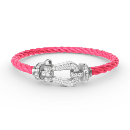 [Regalia Jewelry]FORCE LARGE HORSESHOE FULL DIAMOND BRACELET SILVER