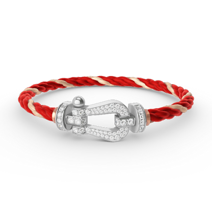 [Regalia Jewelry]FORCE LARGE HORSESHOE FULL DIAMOND BRACELET SILVER