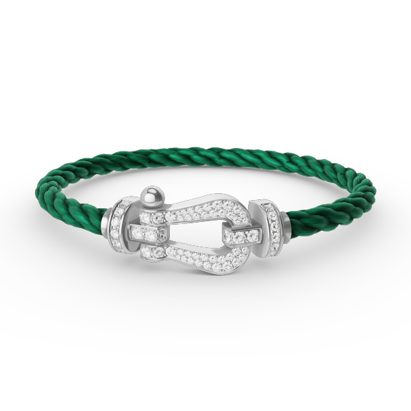 [Regalia Jewelry]FORCE LARGE HORSESHOE FULL DIAMOND BRACELET SILVER