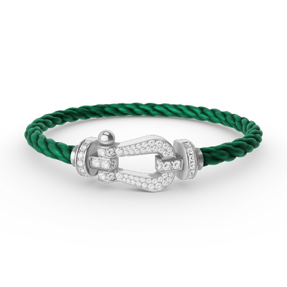 [Regalia Jewelry]FORCE LARGE HORSESHOE FULL DIAMOND BRACELET SILVER