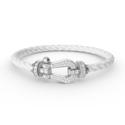 [Regalia Jewelry]FORCE LARGE HORSESHOE FULL DIAMOND BRACELET SILVER